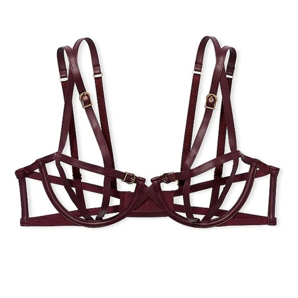 Victoria’s Secret Very Sexy Faux Leather Open-Cup Balconette Bra
